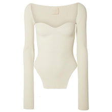 Load image into Gallery viewer, DEAT 2020 new spring and summer fashion women clothes cashmere sqaure collar full sleeves elasitc high waist sexy pullover WK080