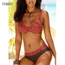 Load image into Gallery viewer, TYAKKVE Sexy 2019 Bikini Set Swimwear Women Print Swimsuit Push Up Polka Dots Bikini Plus Size BathingSuit Beachwear Biquini 3XL
