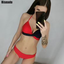 Load image into Gallery viewer, Riseado Sexy Push Up Bikinis Leaf Print Swimwear Women Summer Bathing Suit Women Halter biquini Beach Wear Bikini 2020
